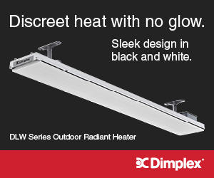 Dimplex DLW Series Outdoor Radiant Heater. Discreet heat with no glow. Sleek design in black and white. Find out more.