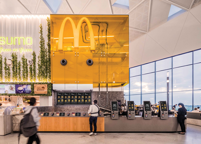 dish mcdonalds flagship sydney airport project ray 3 photography trevor mein landini associates