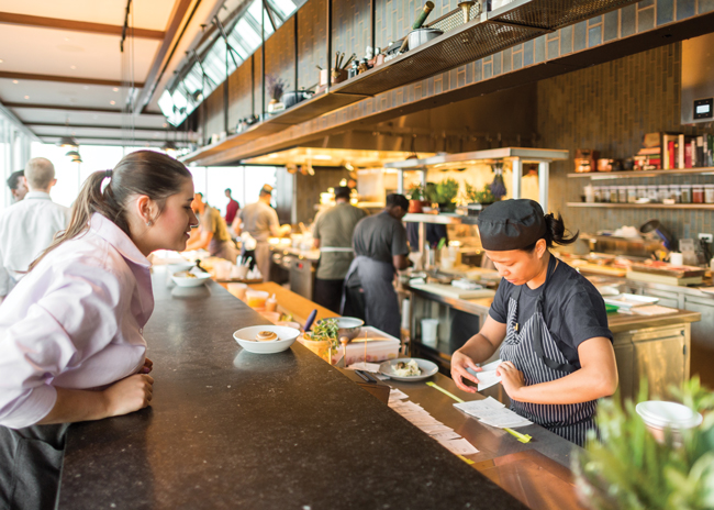 Value engineering can save a lot of money on a project but is best employed in areas of a restaurant where customers don’t have many touch points, says Jeremy Kittelson, principal, Ricca Design Studio. Image of Manhatta restaurant courtesy of Ricca Design Studio