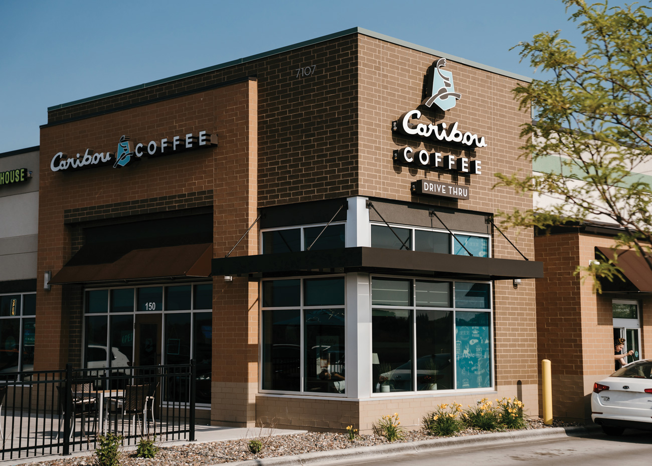 caribou coffee exterior with drive thru