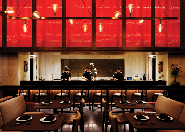 Panda Inn’s sushi bar is kept intentionally minimal to allow for future menu tests and changes.