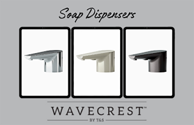 WaveCrest Touchless Soap Dispensers from T&S Brass.