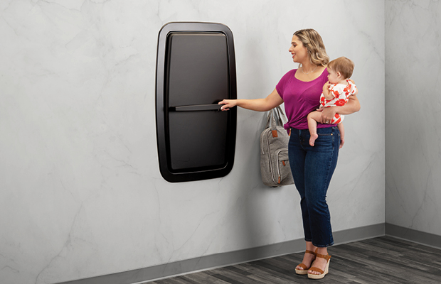 KoalaKare's Matte Black Baby Changing Stations for restroom designs that stand out.